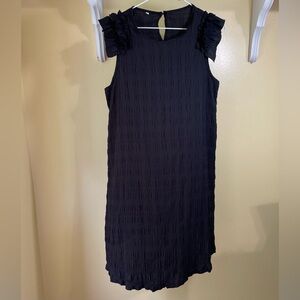 Source Unknown Black Ribbed Sheath Mini Dress